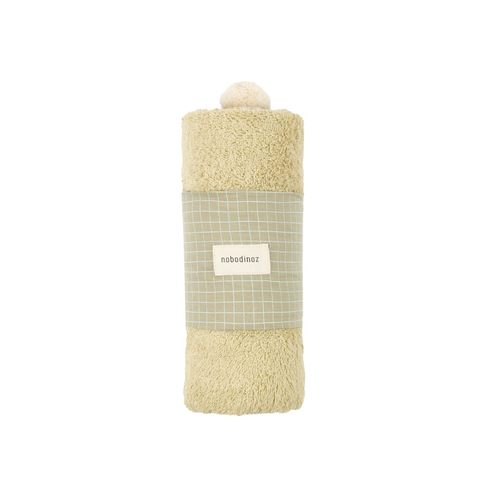 So Cute Baby Bath Cape Green Tea Nobodinoz 2 8435574937698