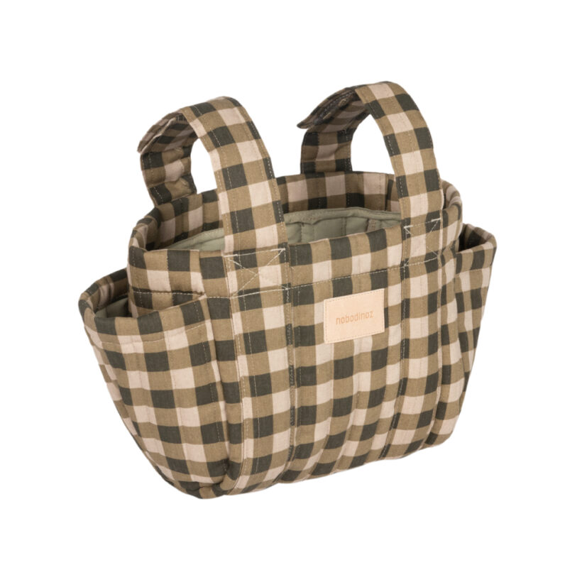 Hyde Park Stroller Organizer Green Checks Nobodinoz 1 8435574926807.jpg