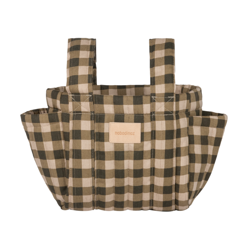 Hyde Park Stroller Organizer Green Checks Nobodinoz 4 8435574926807.jpg
