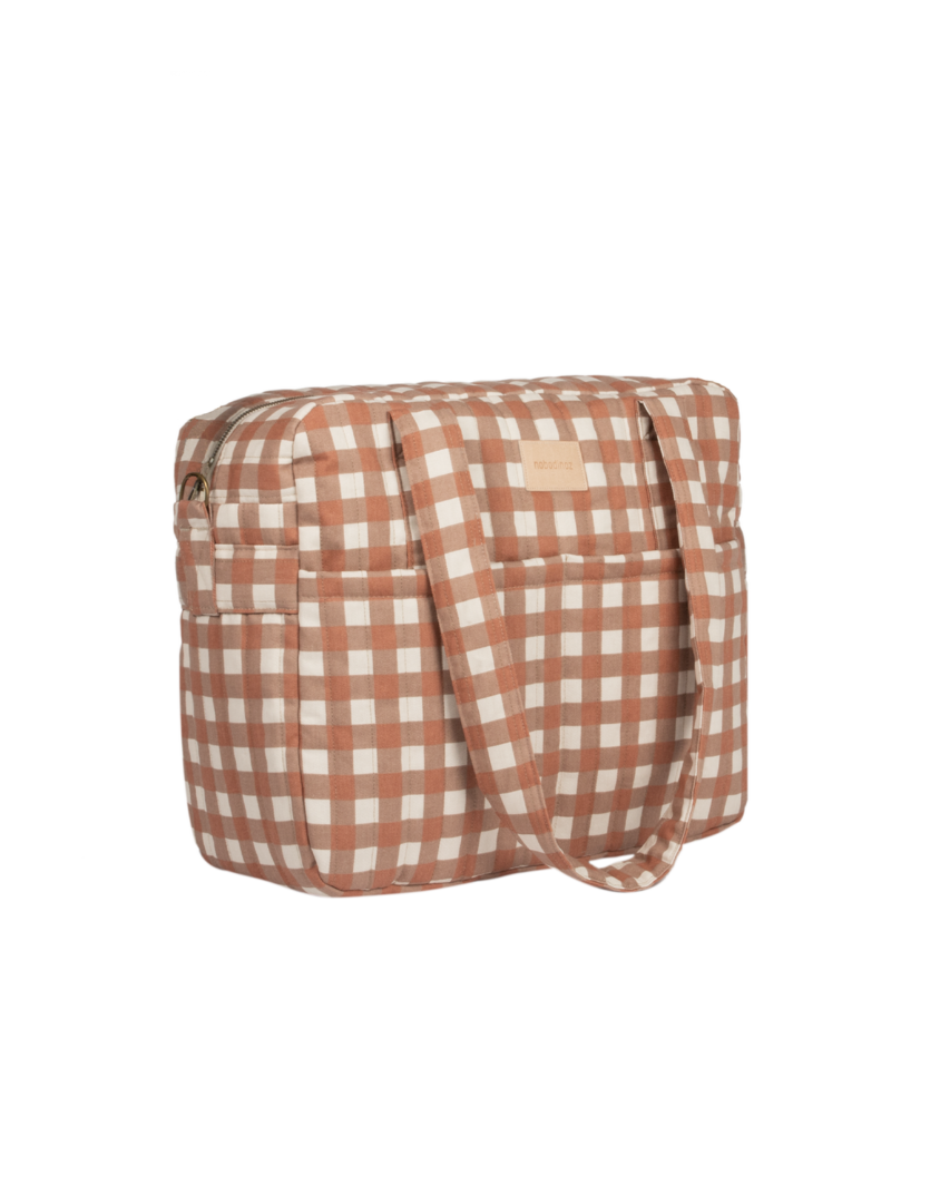 Hyde Park Waterproof Stroller Bag Terracotta Checks Nobodinoz 9 8435574927088.webp