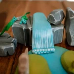 River Plate Waterfall River Rocks Set4407.webp