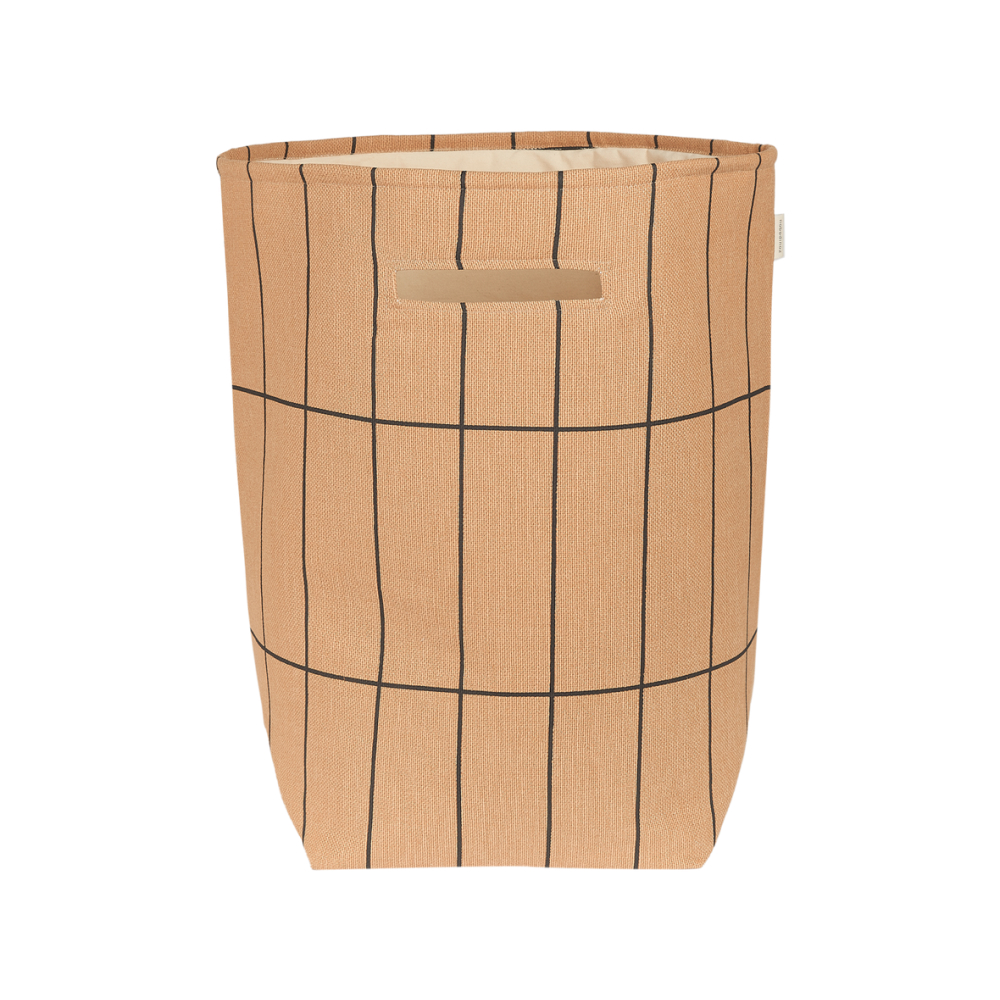 Vibes Large Storage Basket Brown Black Grid Nobodinoz 1 8435574935076.jpg