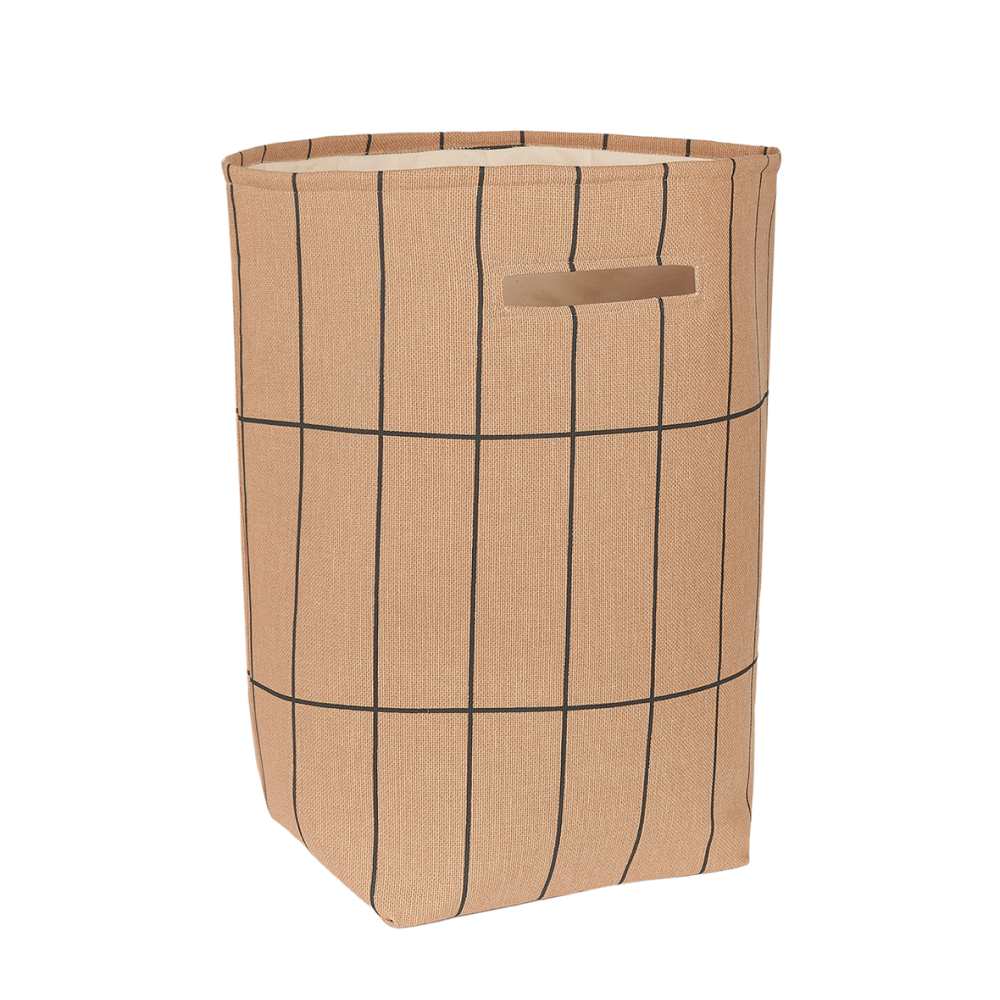 Vibes Large Storage Basket Brown Black Grid Nobodinoz 2 8435574935076.jpg