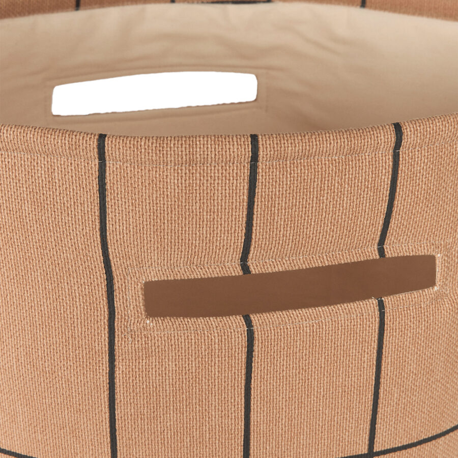 Vibes Large Storage Basket Brown Black Grid Nobodinoz 3 8435574935076.jpg