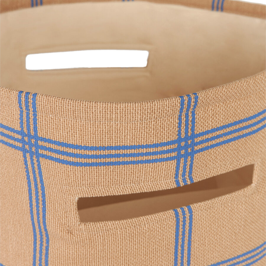 Vibes Large Storage Basket Brown Blue Windowpane Nobodinoz 3 8435574935106.jpg