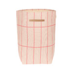 Vibes Large Storage Basket Pink Red Grid Nobodinoz 1 8435574935069.jpg