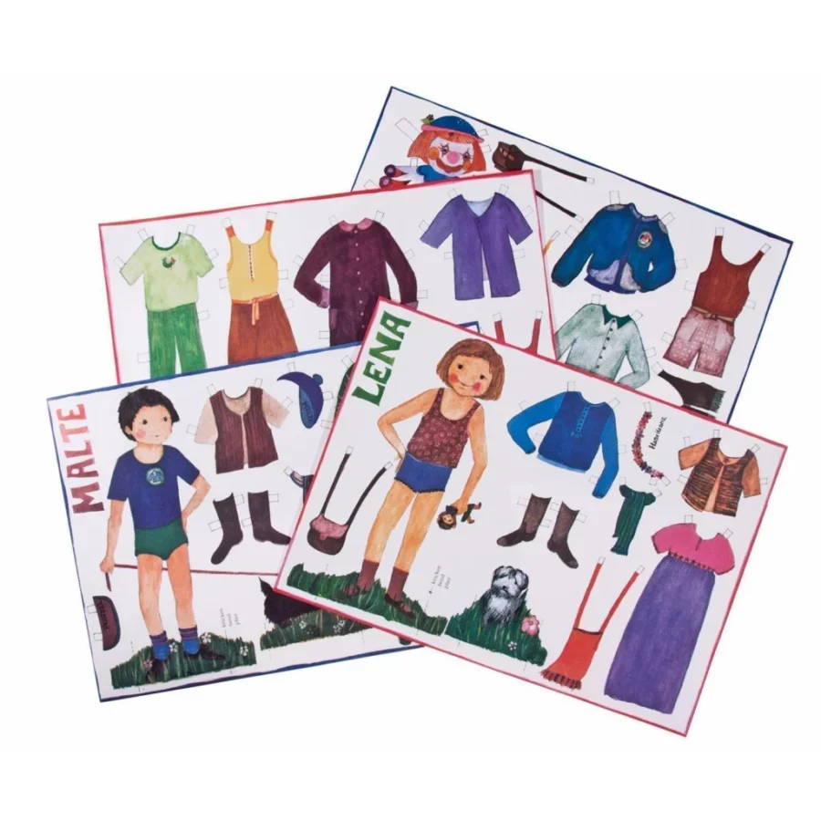 Kraul 9430 Ausschneide Bastelbogen Anziehpuppen Lena Malte