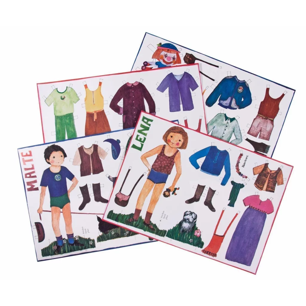 Kraul 9430 Ausschneide Bastelbogen Anziehpuppen Lena Malte