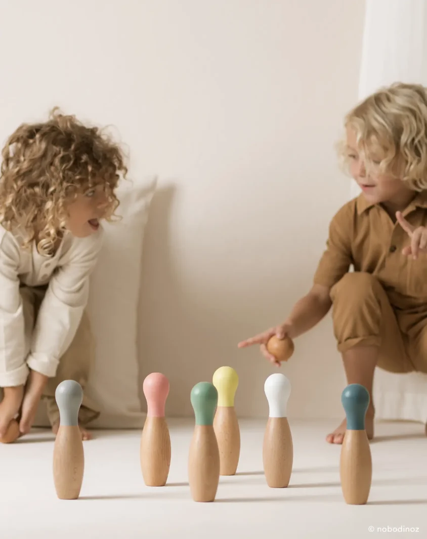 Bowling Set Wooden Toy Nobodinoz 6 V 2000000009919 1 Bowling Set Wooden Toy Nobodinoz 6 V 2000000009919 1