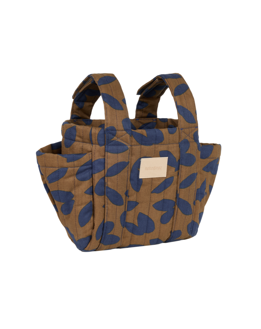 Hyde Park Stroller Organizer Blue Leaves Nobodinoz 1