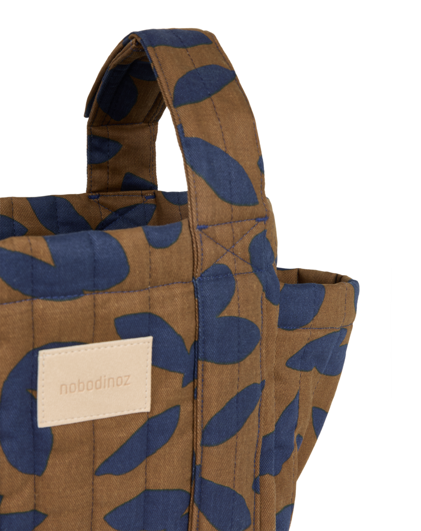 Hyde Park Stroller Organizer Blue Leaves Nobodinoz 3