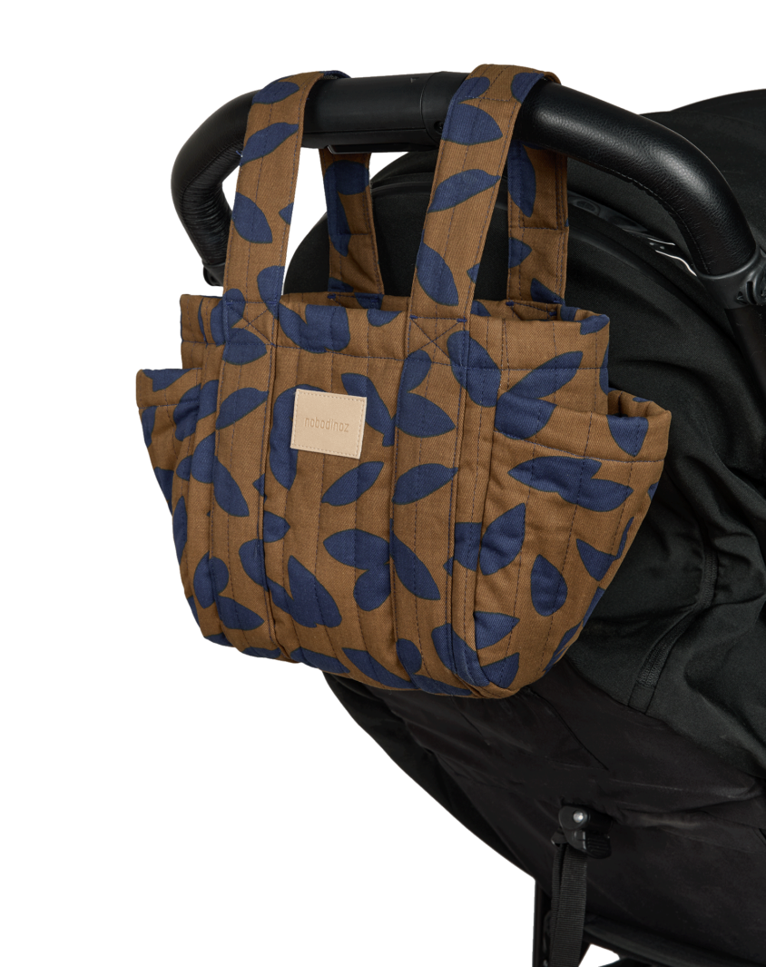 Hyde Park Stroller Organizer Blue Leaves Nobodinoz 5