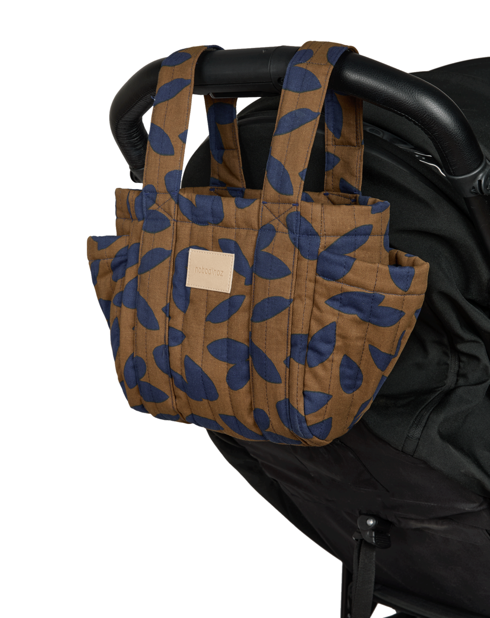 Hyde Park Stroller Organizer Blue Leaves Nobodinoz 5