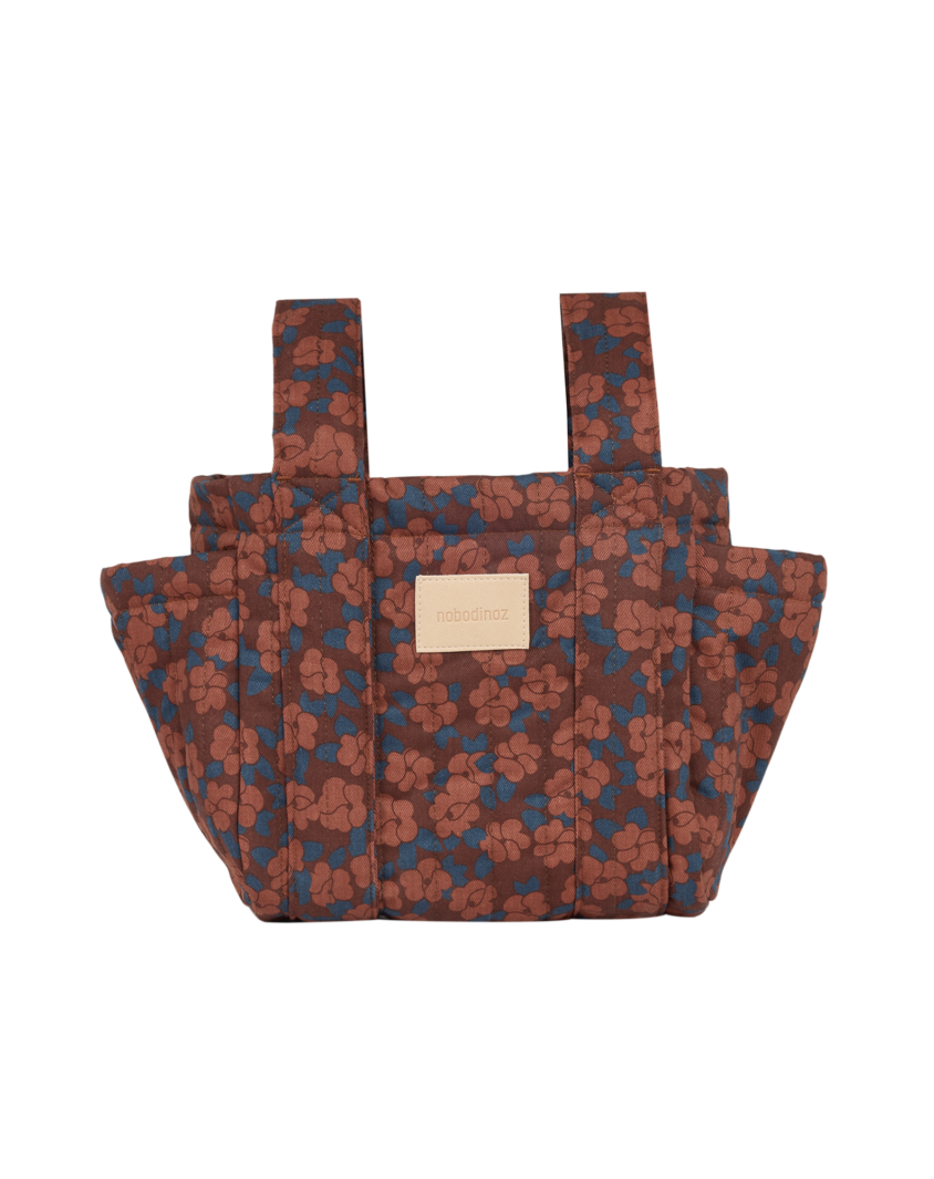 Hyde Park Stroller Organizer Maroon Poppies Nobodinoz 1