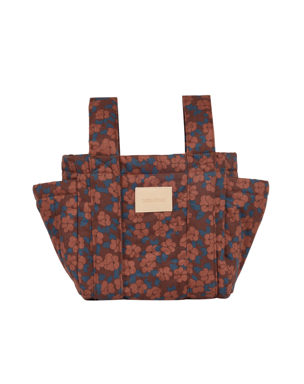 Hyde Park Stroller Organizer Maroon Poppies Nobodinoz 1