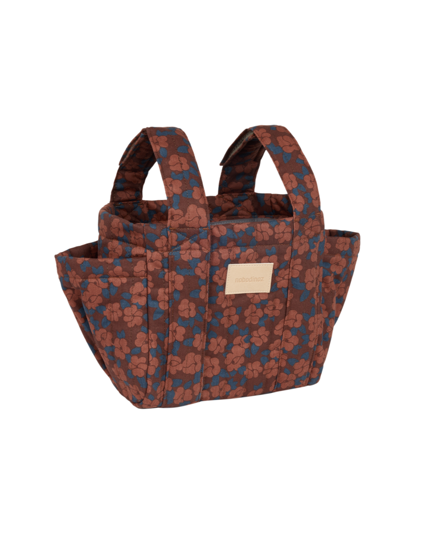 Hyde Park Stroller Organizer Maroon Poppies Nobodinoz 2