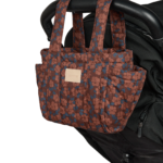 Hyde Park Stroller Organizer Maroon Poppies Nobodinoz 5