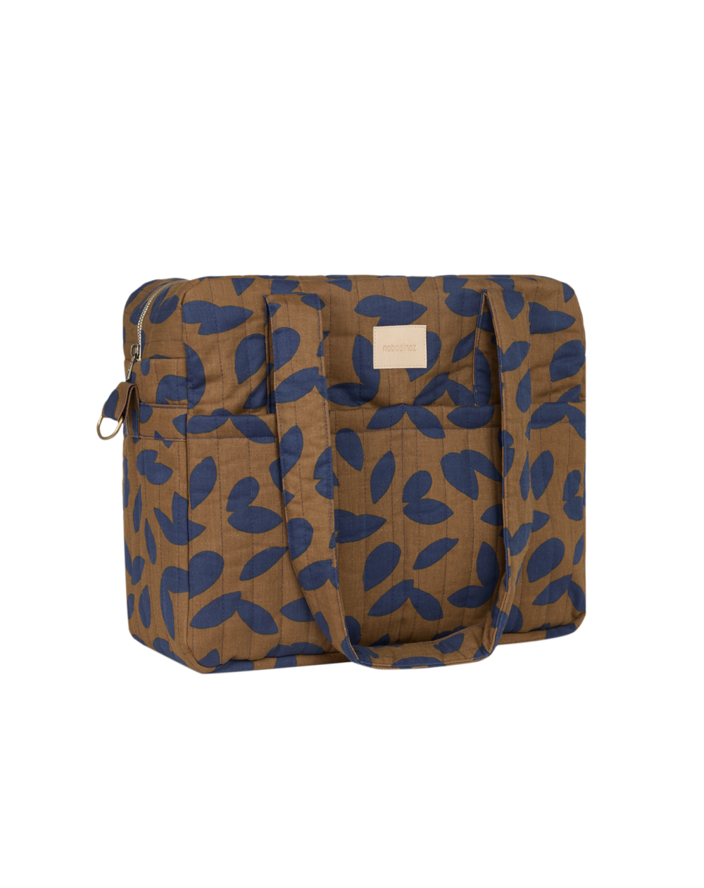 Hyde Park Waterproof Stroller Bag Blue Leaves Nobodinoz 1