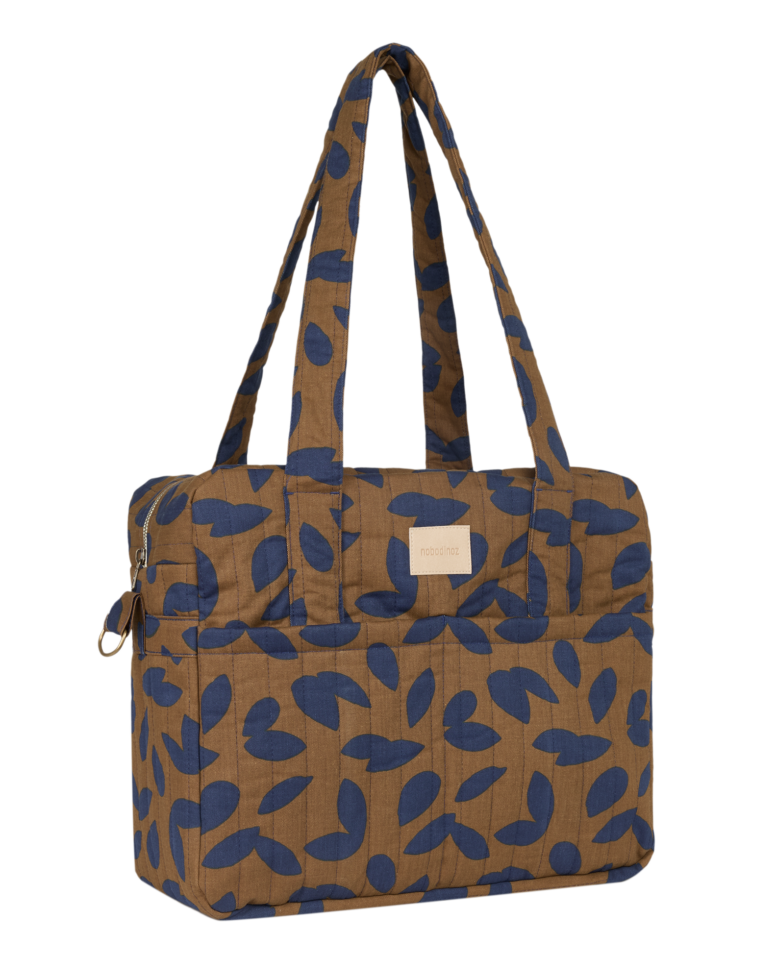 Hyde Park Waterproof Stroller Bag Blue Leaves Nobodinoz 3