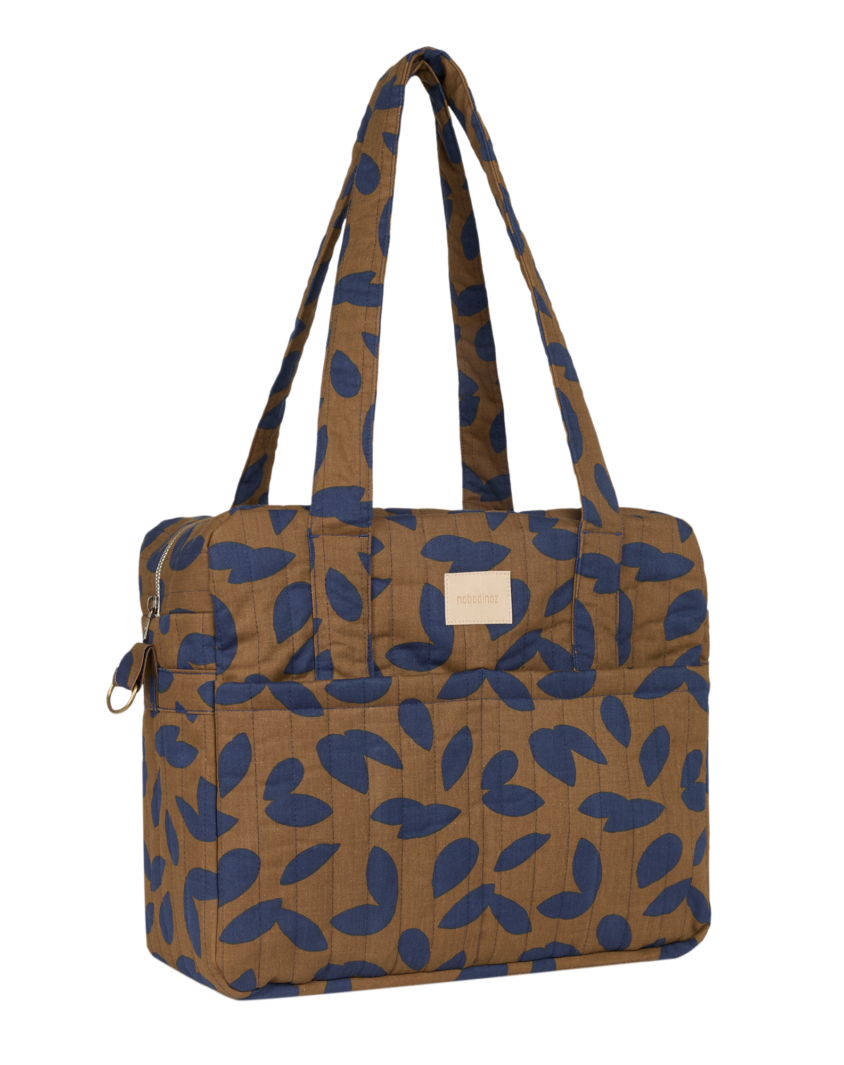 Hyde Park Waterproof Stroller Bag Blue Leaves Nobodinoz 3