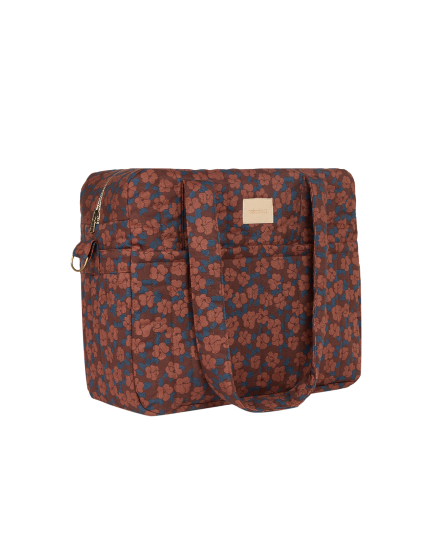 Hyde Park Waterproof Stroller Bag Maroon Poppies Nobodinoz 1 1