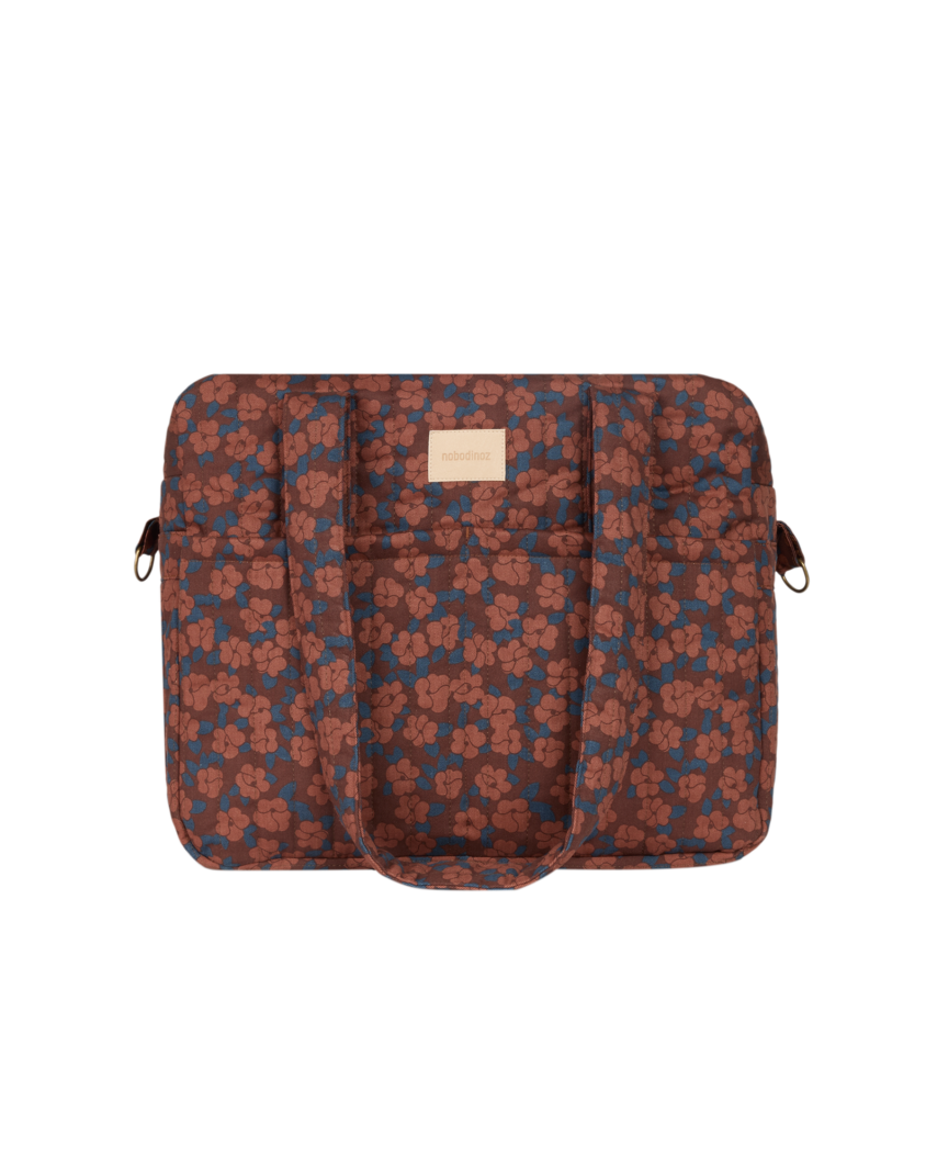 Hyde Park Waterproof Stroller Bag Maroon Poppies Nobodinoz 2