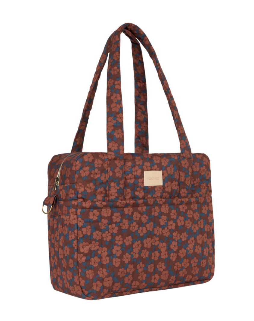 Hyde Park Waterproof Stroller Bag Maroon Poppies Nobodinoz 3