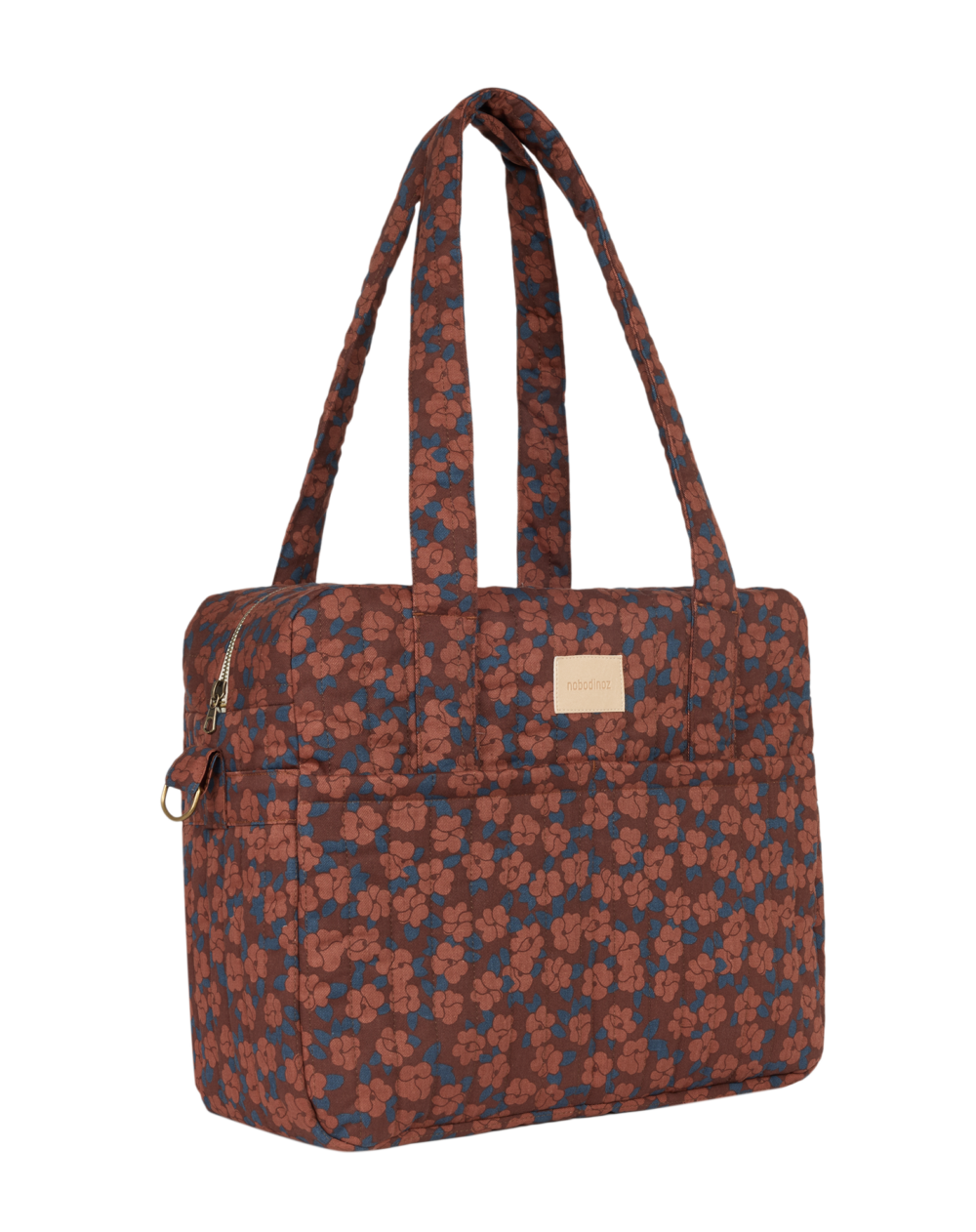 Hyde Park Waterproof Stroller Bag Maroon Poppies Nobodinoz 3