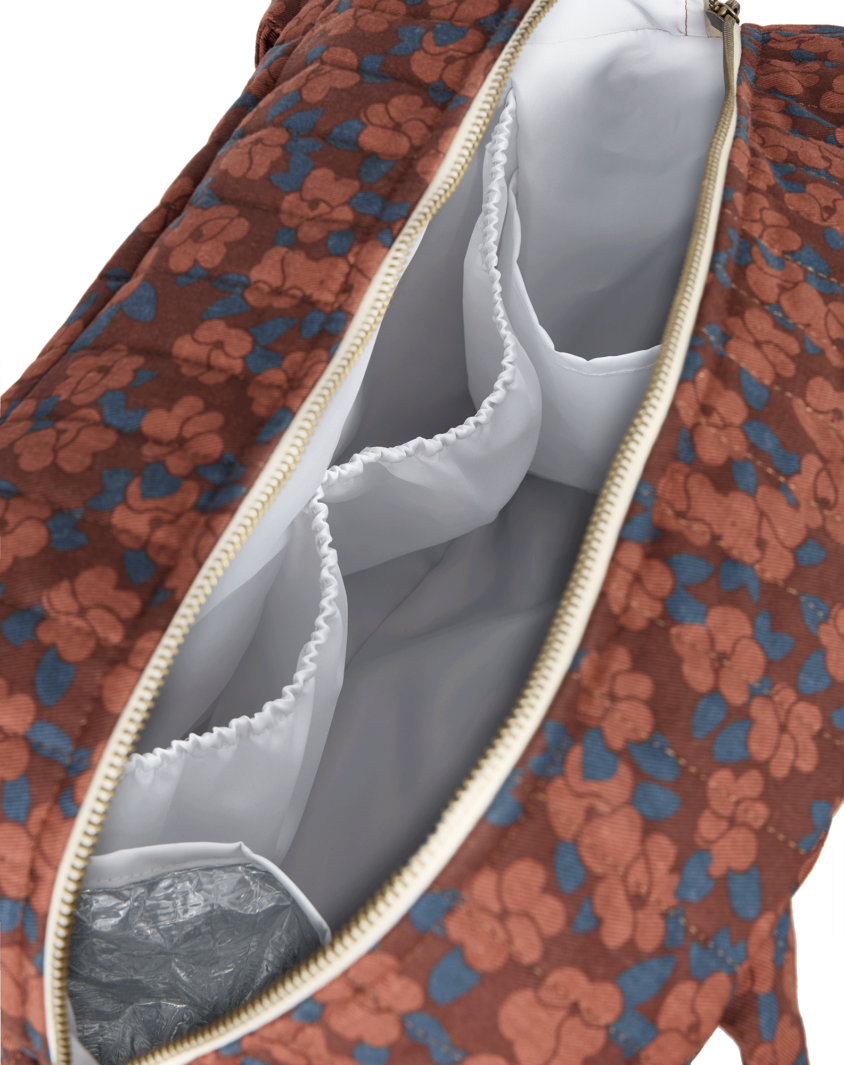 Hyde Park Waterproof Stroller Bag Maroon Poppies Nobodinoz 5