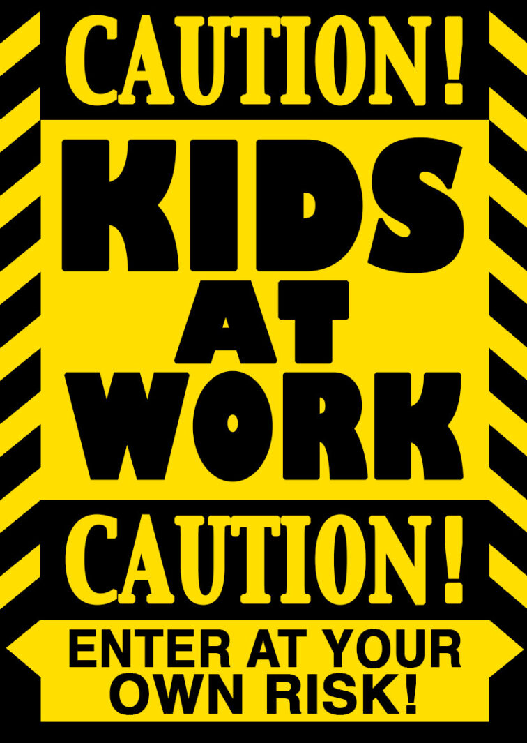 Kids At Work Postkarte Front Kopie Kids At Work Postkarte Front Kopie