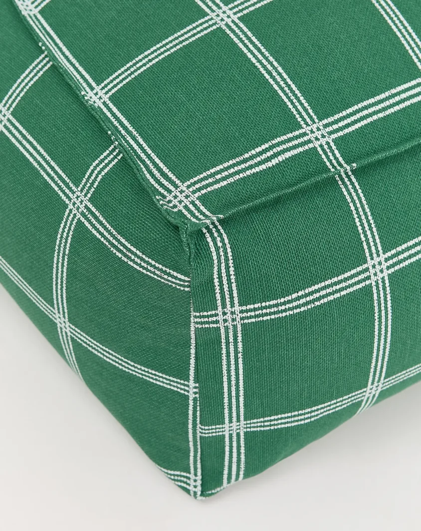 Vibes Long Beanbag Adult Green White Windowpane Nobodinoz 3 8435574940605