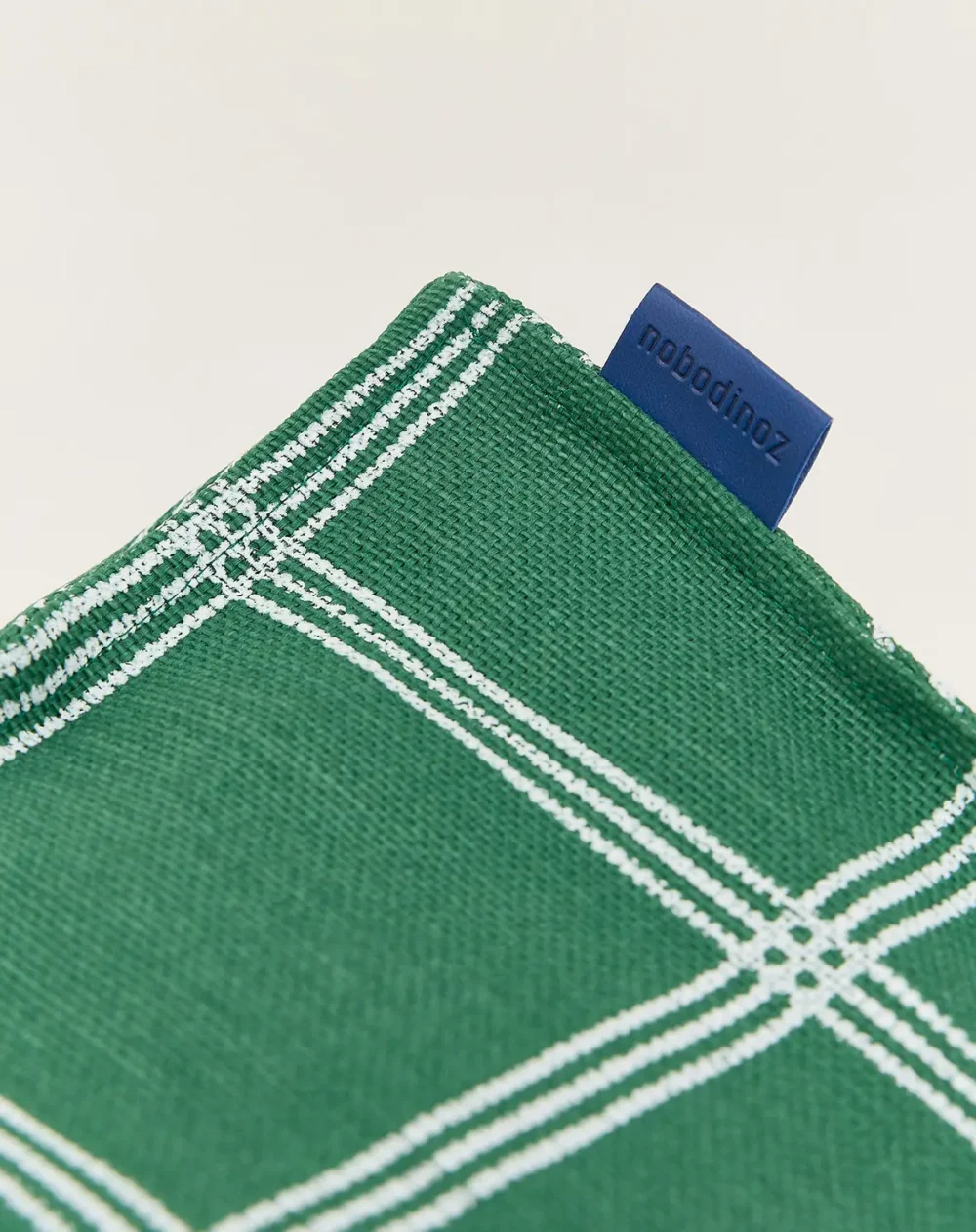 Vibes Long Beanbag Adult Green White Windowpane Nobodinoz 4 8435574940605