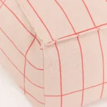 Vibes Long Beanbag Adult Pink Red Grid Nobodinoz 2 8435574940599