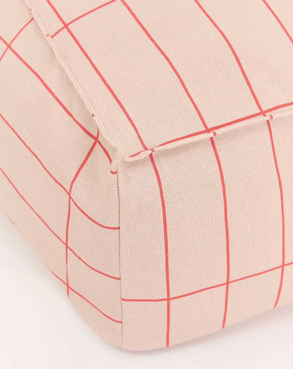 Vibes Long Beanbag Adult Pink Red Grid Nobodinoz 2 8435574940599