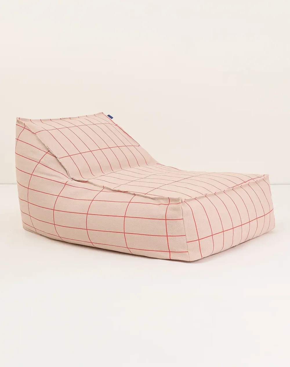 Vibes Long Beanbag Adult Pink Red Grid Nobodinoz 5 8435574940599