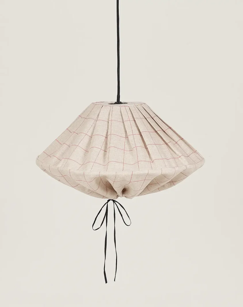 Yumi Lampshade Diameter 50cm Carmine Grid Nobodinoz 1 1 1