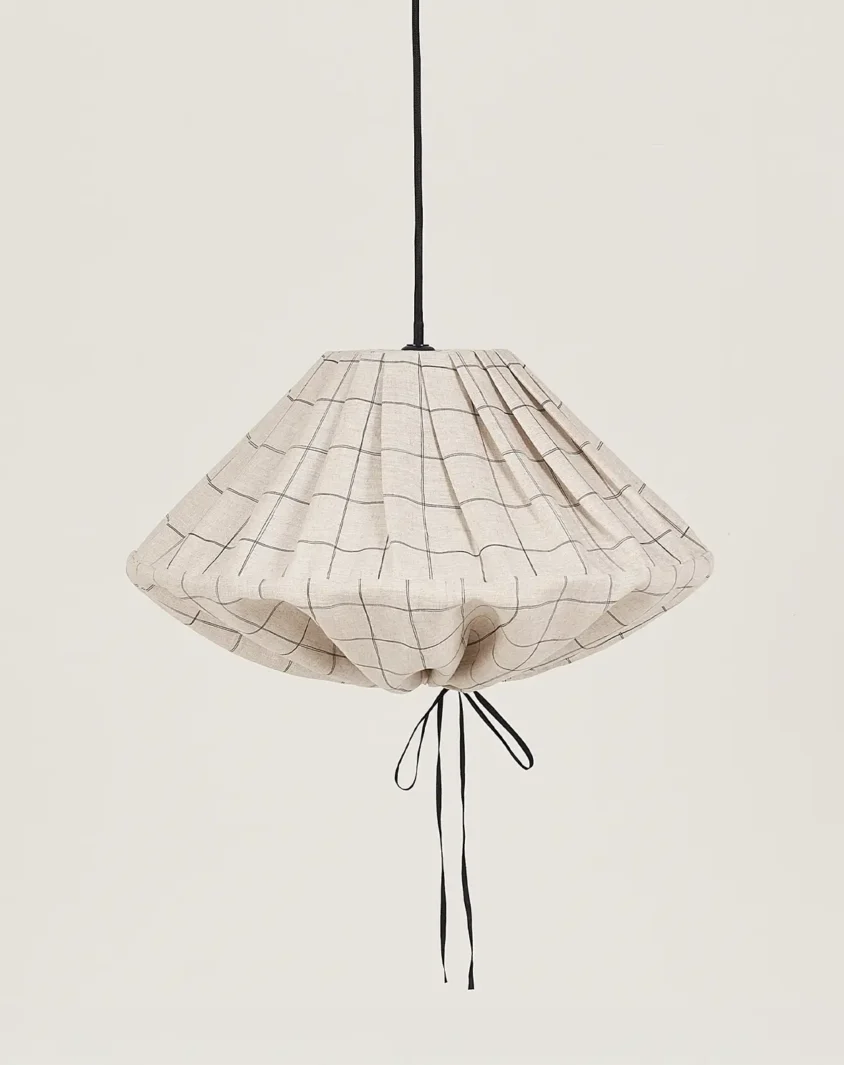 Yumi Lampshade Diameter 50cm Charcoal Grid Nobodinoz 1