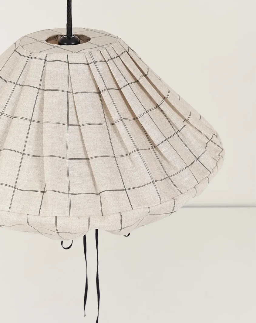 Yumi Lampshade Diameter 50cm Charcoal Grid Nobodinoz 3