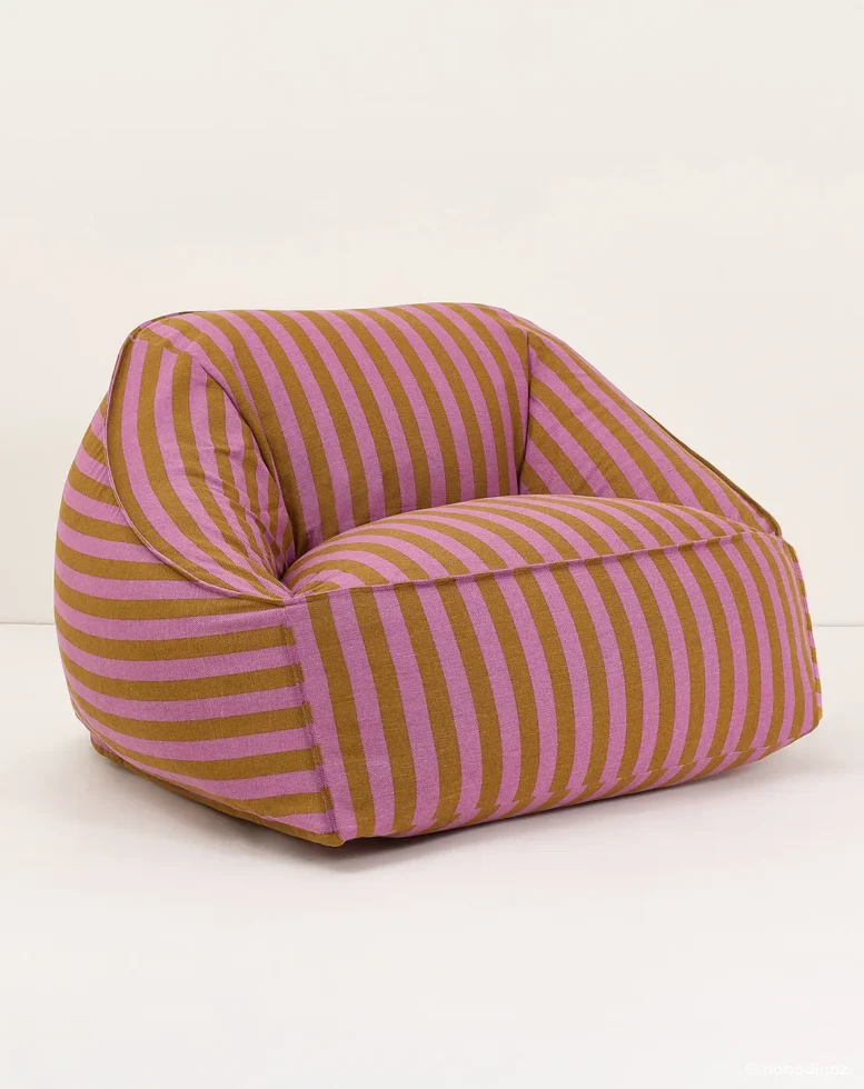 Ziggy Long Beanbag Adult Pink Curry Stripes Nobodinoz 1 8435574940506 1 Ziggy Long Beanbag Adult Pink Curry Stripes Nobodinoz 1 8435574940506 1