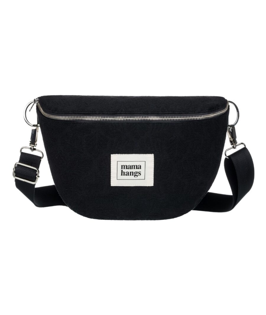 Mama Hangs Banane Organisateur De Bebe Bloom Bag Fabrique Au Portugal 1080 1280 Jacquard Francais Noir Face 78