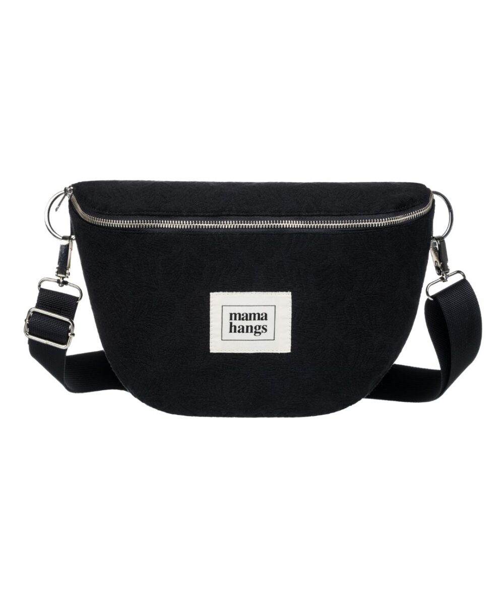 Mama Hangs Banane Organisateur De Bebe Bloom Bag Fabrique Au Portugal 1080 1280 Jacquard Francais Noir Face 78