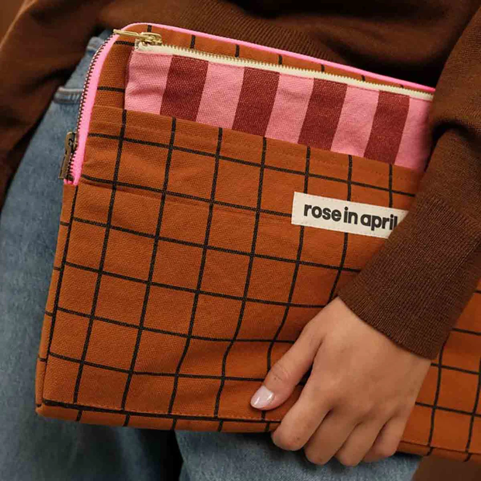 Octave School Check Ginger Lili Stripes Pink Brick 3