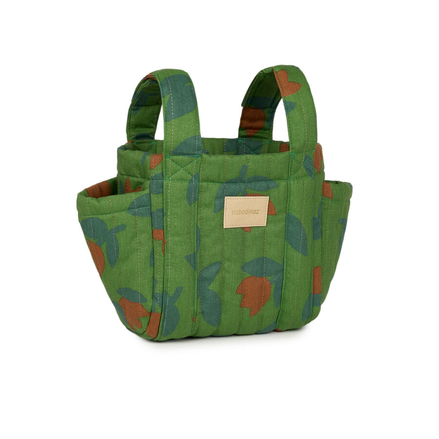 Hyde Park Stroller Organizer Green Tulips Nobodinoz 1 8435574941596