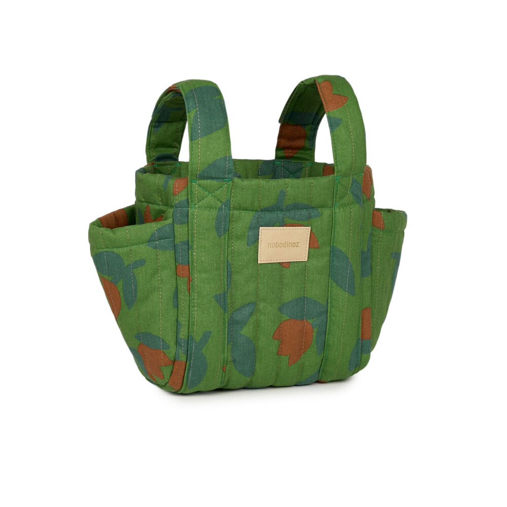 Hyde Park Stroller Organizer Green Tulips Nobodinoz 1 8435574941596