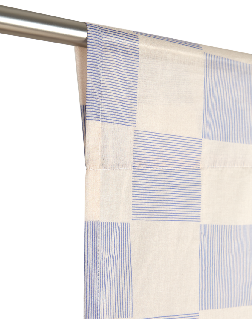 Vibes Curtain Blue Checks 2