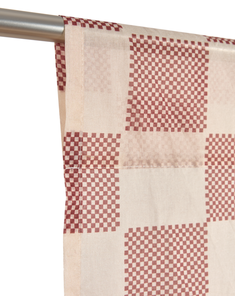 Vibes Curtain Red Checks 2