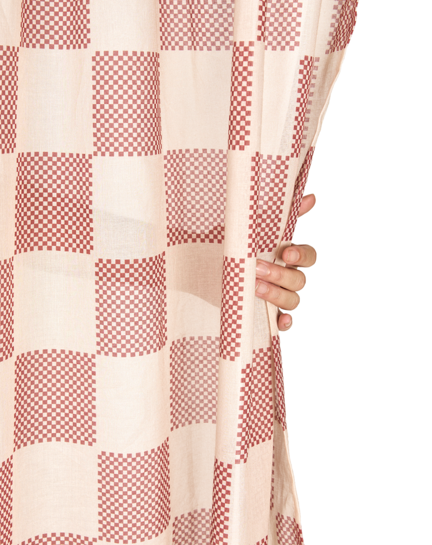 Vibes Curtain Red Checks 4