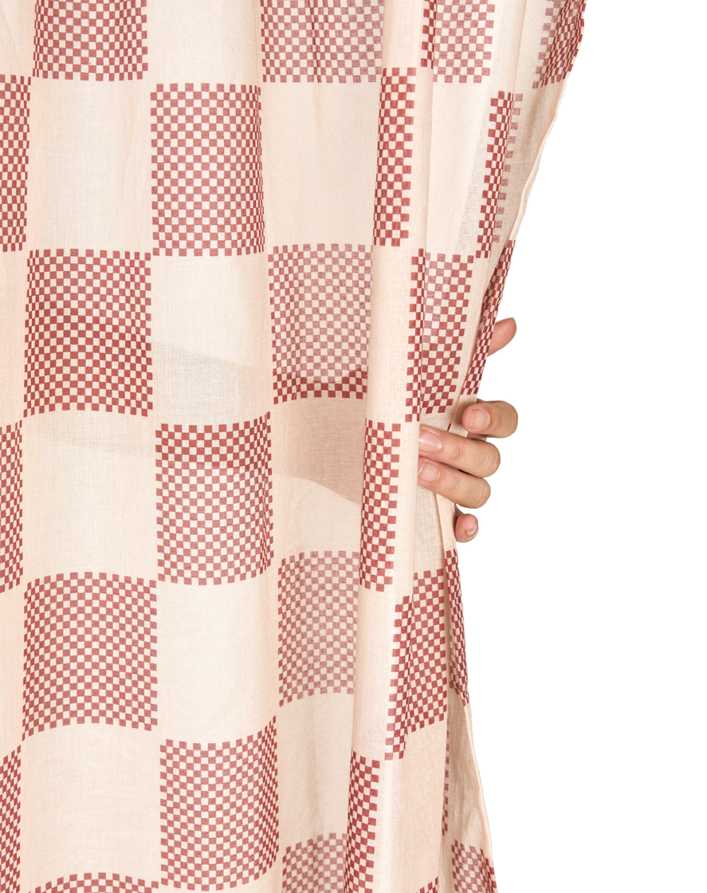 Vibes Curtain Red Checks 4